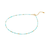 Sterling silver necklace with yellow gold plating sterling silver beads and faceted amazonite beads by Gexist®