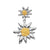 Sterling silver pendant earring with Bicolor Shiny Edelweiss by Gexist®