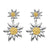 Sterling silver pendant earring with Bicolor Shiny Edelweiss by Gexist®