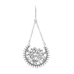 Sterling silver pendant earrings in oriental style with a touch of oxidation by Gexist®