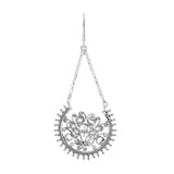 Sterling silver pendant earrings in oriental style with a touch of oxidation by Gexist®