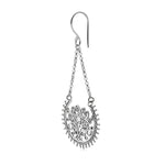 Sterling silver pendant earrings in oriental style with a touch of oxidation by Gexist®