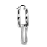 Sterling silver pendant earrings made of 2 rectangles with different finishes by Gexist®