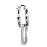 Sterling silver pendant earrings made of 2 rectangles with different finishes by Gexist®