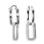 Sterling silver pendant earrings made of 2 rectangles with different finishes by Gexist®