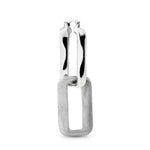 Sterling silver pendant earrings made of 2 rectangles with different finishes by Gexist®