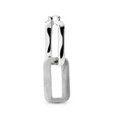 Sterling silver pendant earrings made of 2 rectangles with different finishes by Gexist®