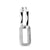 Sterling silver pendant earrings made of 2 rectangles with different finishes by Gexist®