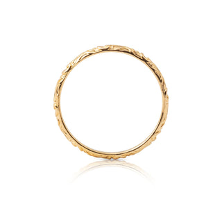 Sterling silver ring and yellow gold plating ethno style with small engravings by Gexist®