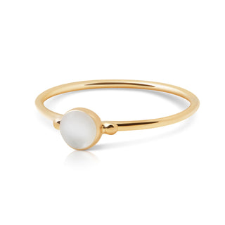 Sterling silver ring and yellow gold plating with white mother of pearl by Gexist®