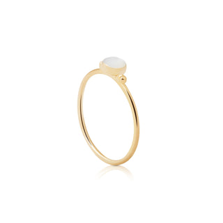 Sterling silver ring and yellow gold plating with white mother of pearl by Gexist®