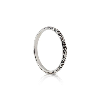 Sterling silver ring ethno style with small engravings by Gexist®