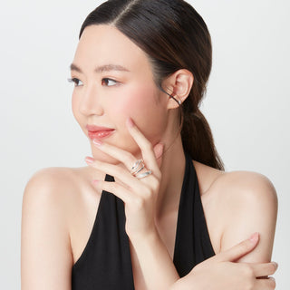 Sterling silver ring in a contemporary design with a matt and shiny finish by Gexist®