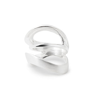 Sterling silver ring in a contemporary design with a matt and shiny finish by Gexist®