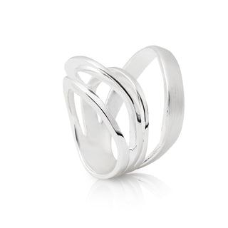 Sterling silver ring in a contemporary design with a matt and shiny finish by Gexist®