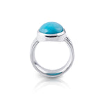 Sterling silver ring which is composed of a triple ring on which is placed a beautiful Amazonite oval cab (12x15mm) by Gexist®