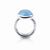 Sterling silver ring which is composed of a triple ring on which is placed a beautiful oval Aquamarine (14x19mm) by Gexist®