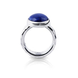 Sterling silver ring which is composed of a triple ring on which is placed a magnificent oval Lapis lazuli (11x17mm) by Gexist®