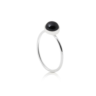Sterling silver ring with 5mm (cabochon) onyx agate by Gexist®