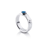 Sterling silver ring with a hammered finish and set with a doublet Opal (round 4.5mm) by Gexist®