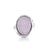 Sterling silver ring with a polished and shiny finish and set with a rough oval Pink Quartz (1.4x1.8mm) by Gexist®