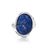 Sterling silver ring with a polished and shiny finish, set with a rough Lapis lazuli oval cab (13x18mm) by Gexist®