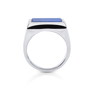 Sterling silver ring with a polished and shiny finish, set with a square cut Lapis lazuli (15x15mm) by Gexist®