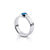 Sterling silver ring with a shiny hammered finish, adorned with an oval doublet Opal (4x8mm) by Gexist®