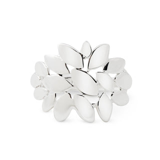 Sterling silver ring with interlaced leaves by Gexist®