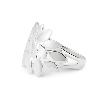 Sterling silver ring with interlaced leaves by Gexist®