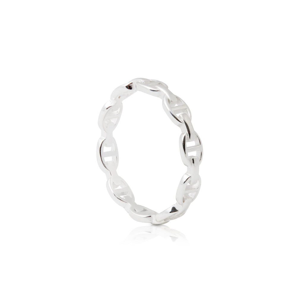 Sterling silver ring with marine links (chain) by Gexist®