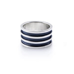 Sterling silver ring with shiny and oxidised finish by Gexist®
