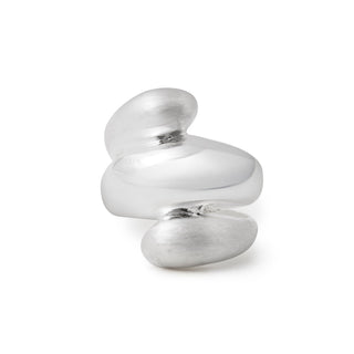 Sterling silver ring with triple wave and a finish between matt and shiny by Gexist®