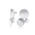 Sterling silver stud earrings, composed of 3 satin discs, with a volume effect given by their slight curvature by Gexist®