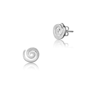 Sterling silver stud earrings with a beautiful brushed spiral by Gexist®
