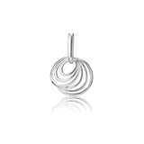 Sterling silver stud earrings with asymmetrical dangling hoops in a modern look by Gexist®