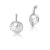 Sterling silver stud earrings with asymmetrical dangling hoops in a modern look by Gexist®