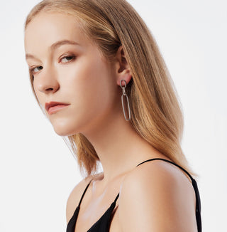 Stud earrings in Sterling Silver, consisting of 3 rings, shiny and polished, in different sizes by Gexist®