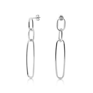 Stud earrings in Sterling Silver, consisting of 3 rings, shiny and polished, in different sizes by Gexist®