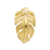 Stud earrings with a beautiful round feather in gold plating sterling silver by Gexist®