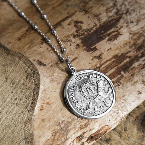 Sultanat Of Rum Dirham Sterling Silver Necklace (MZA036) by Gexist®