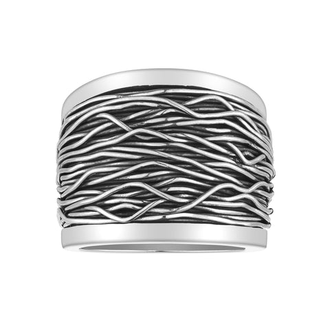 Thin Oxyd Wild Wire Sterling Silver Ring Hand Made by Gexist®