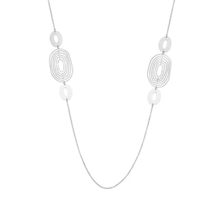 Unique and trendy platinum-plated sterling silver long necklace by Gexist®