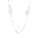 Unique and trendy platinum-plated sterling silver long necklace by Gexist®