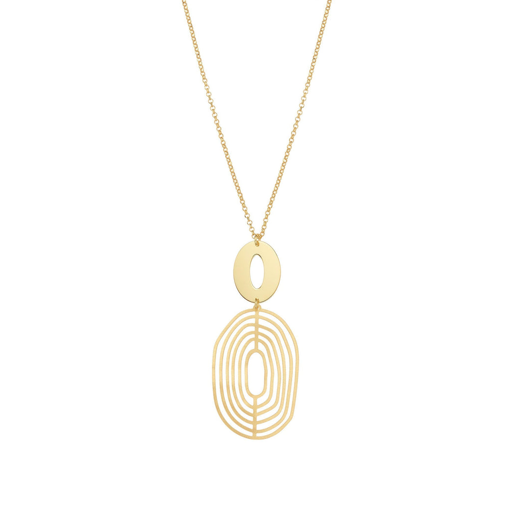 Unique and trendy sterling silver necklace with 18kt yellow gold plating pendant by Gexist®