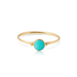 Yellow gold plating sterling silver ring with green turquoise by Gexist®