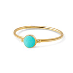 Yellow gold plating sterling silver ring with green turquoise by Gexist®