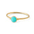 Yellow gold plating sterling silver ring with green turquoise by Gexist®