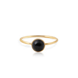 Yellow gold plating sterling silver ring with onyx agate by Gexist®